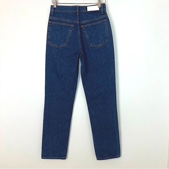Re/Done 70s Rigid Straight Leg Jeans Rustic Indigo 26 Classic Denim Capsule Chic - Picture 3 of 4
